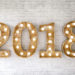 New Year Concept with 2018 Bulb Sign